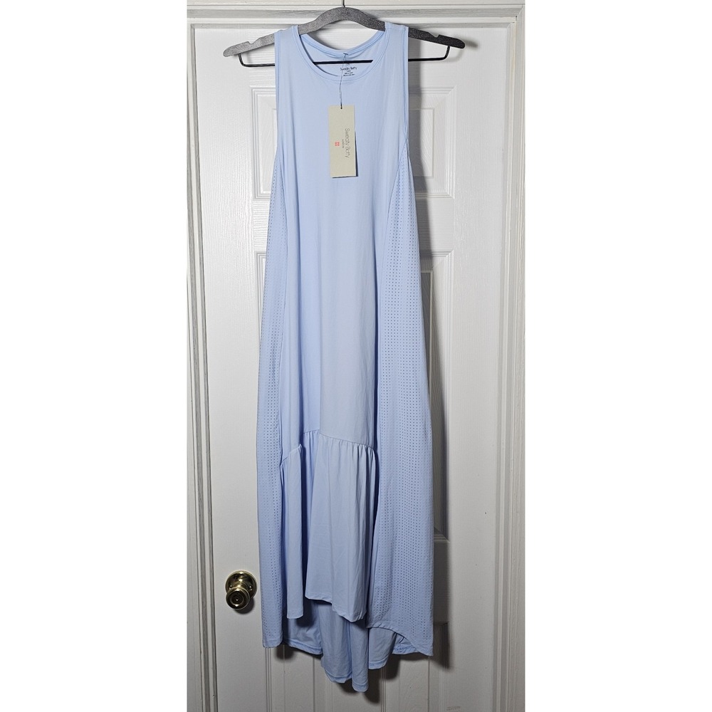 NEW Sweaty Betty Explorer Ace Racer Back Dress‎ XS Midi Athletic Breeze Blue